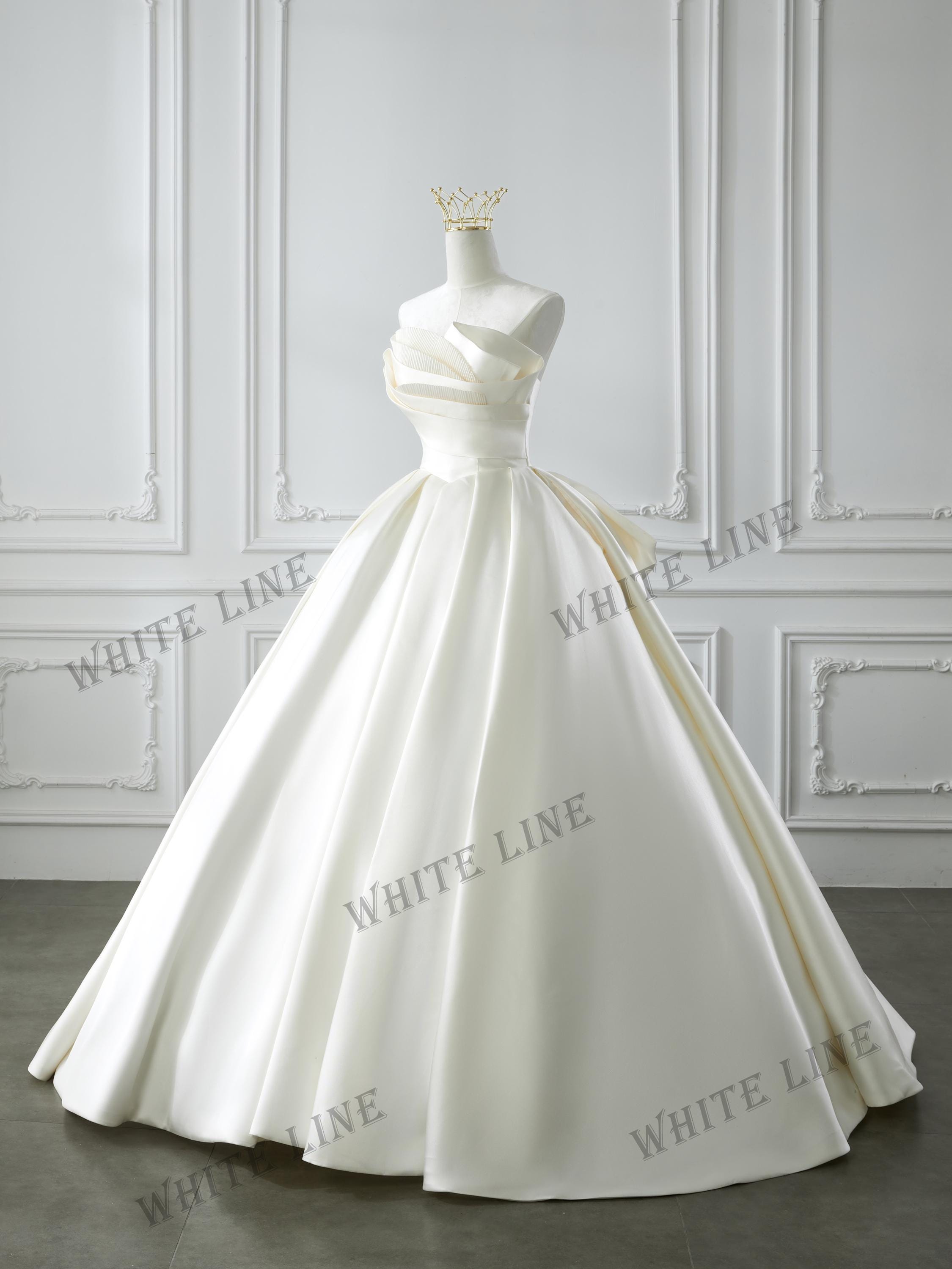 Timeless Strapless Satin Ball Gown Wedding Dress With Corset Lace-up ...