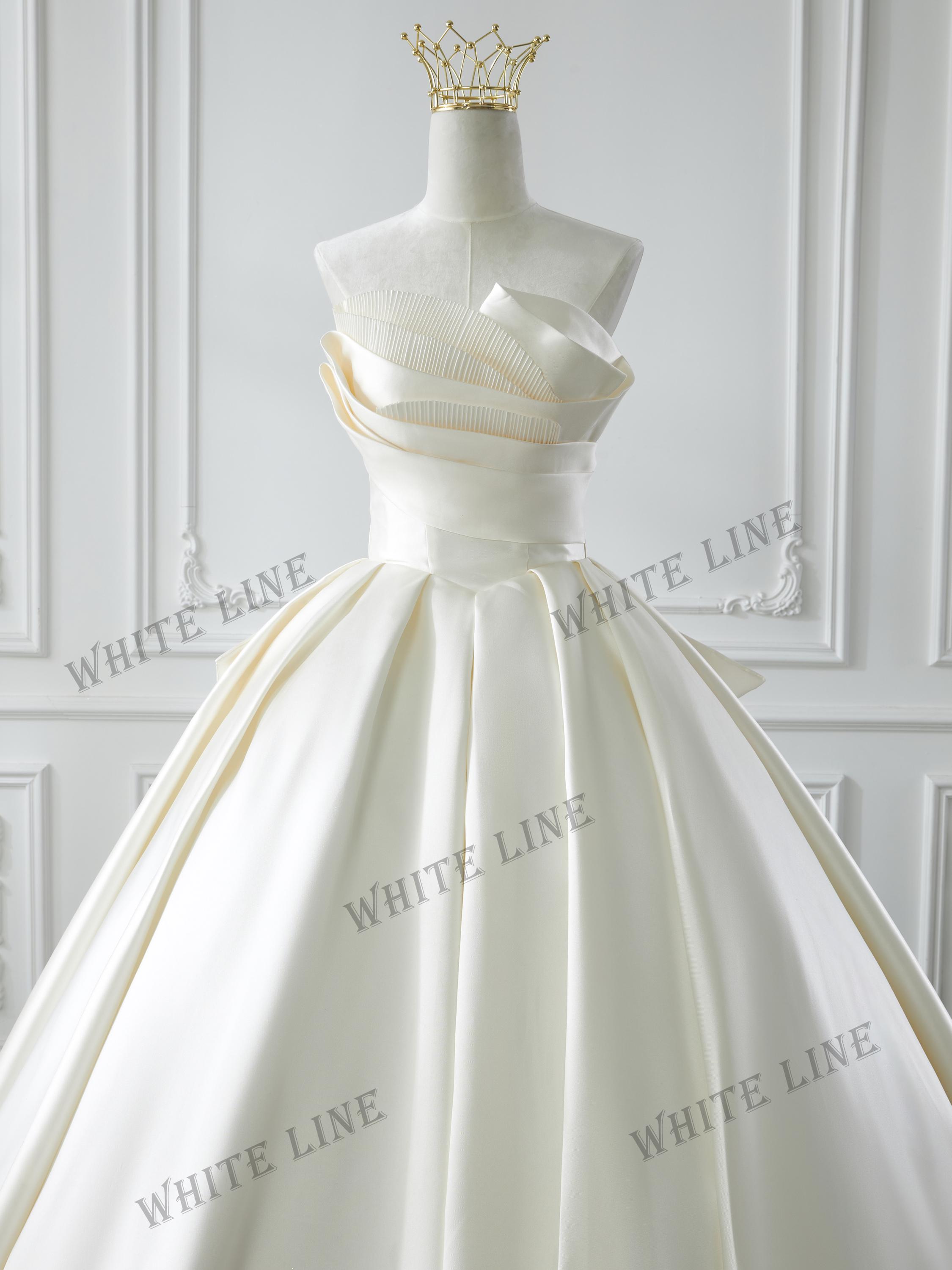 Timeless Strapless Satin Ball Gown Wedding Dress With Corset Lace-up ...