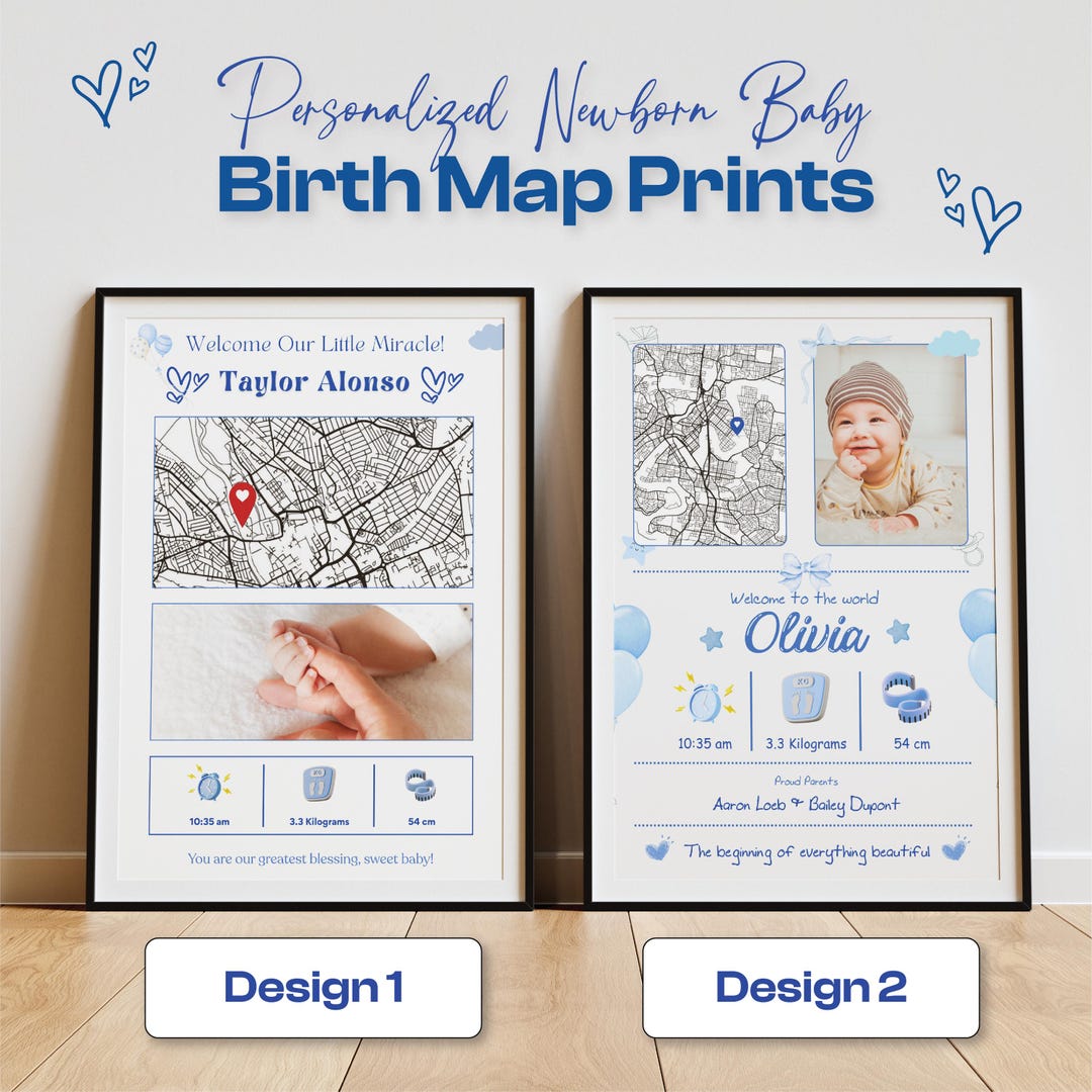 Personalized Baby Birth Map Print | Newborn Keepsake Gift - Etsy
