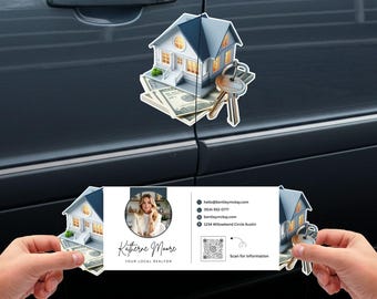 de visite modifiable pour agent immobilier | Carte marketing d'agent immobilier | Modèle de toile modifiable | Carte pliante numérique | Téléchargement instantané
