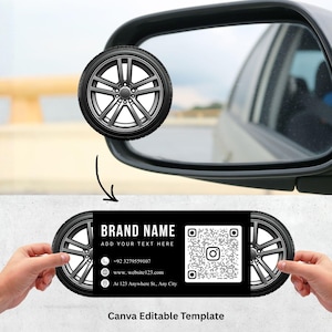 Car Workshop Business Card Template | Die Cut Folded Design (Digital Download)