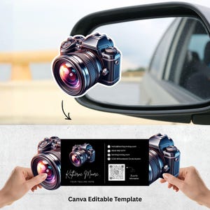 Camera Folding Business Card, QR Code, Die Cut, Photography Business Cards (Digital Download)