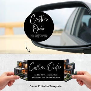 Custom Shape Folded Business Card Template | Canva Editable (Digital Download)