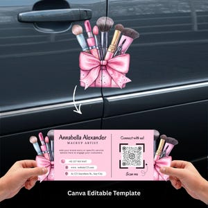 de Carte de visite de beauté | Carte marketing Instagram | Modèle de toile modifiable | Téléchargement numérique