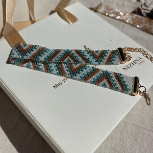 Handgjort Tribal Miyuki Armband Geometrisk Fröpärla Manschett Justerbar Boho Smycken Dam