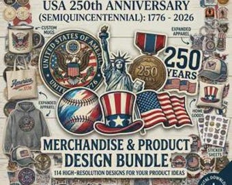 USA 250th Anniversary Patriotic PNG Bundle Eagle Statue of Liberty (Digital Download)