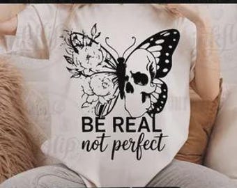 Boho Butterfly Skull SVG, projekt koszulki z inspirującym cytatem (pliki cyfrowe)