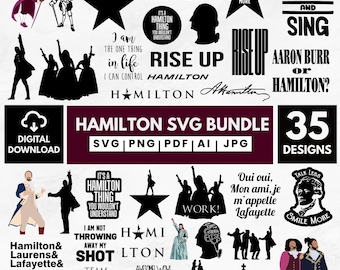 Pakiet Hamilton SVG – warstwowe projekty wektorowe, gotowe do użycia w Cricut (pobranie cyfrowe)