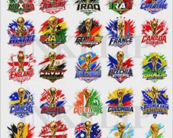 World Cup 2026 Soccer Flags SVG Bundle, Football Team Graphics (Digital Download)