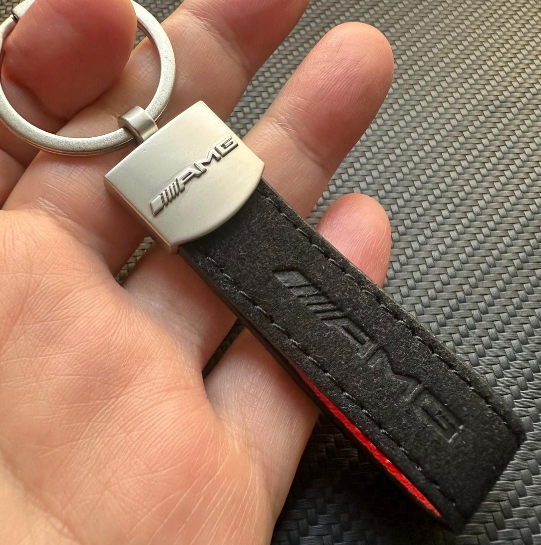 Mercedes Benz AMG Suede Keychain, Black Alcantara Style Car Key Ring - Etsy