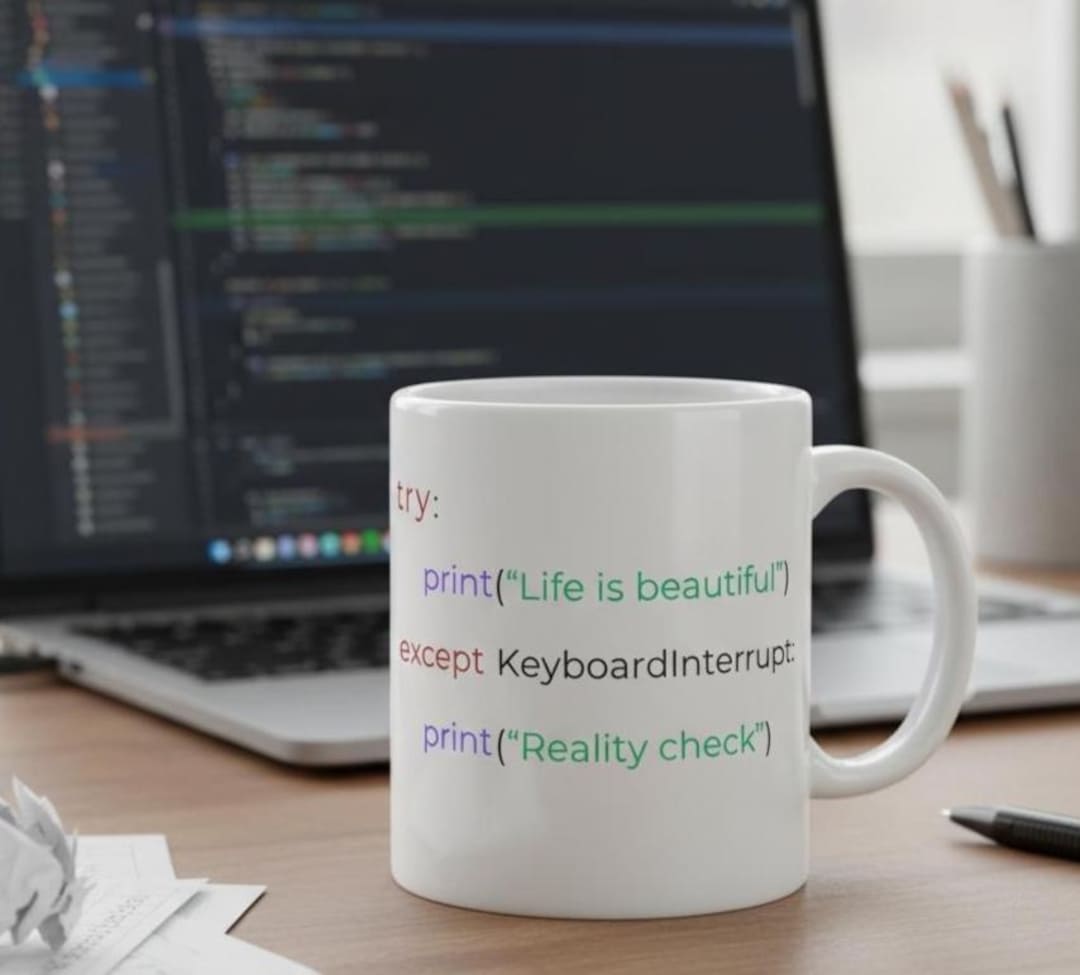 Python Life is Beautiful Mug - Funny Coder Gift - Software Engineer ...