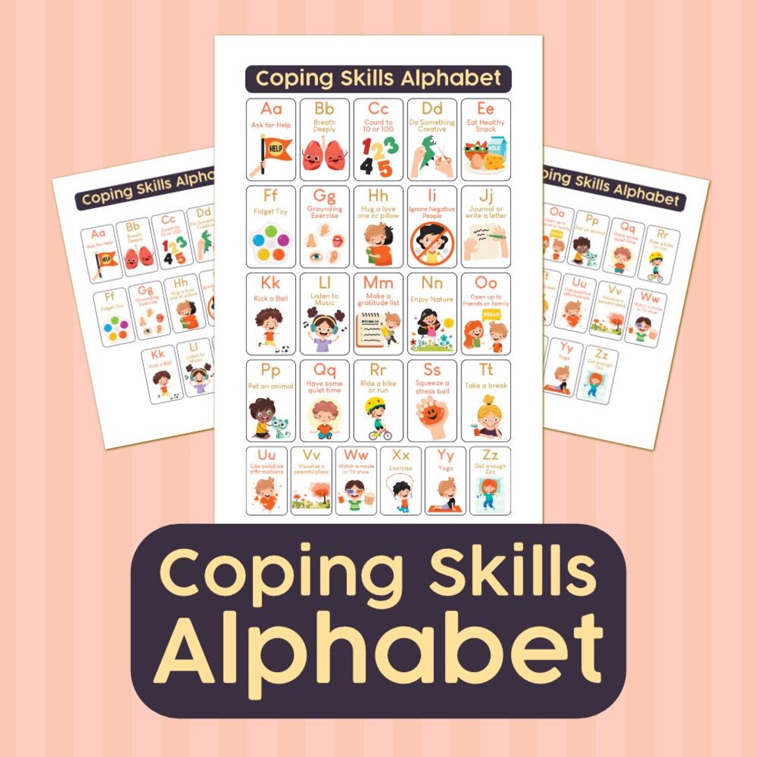 Coping Skills Alphabet Poster, ABC Coping Skills, Grounding Exercises ...