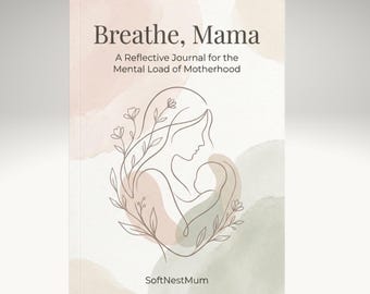 Breathe, Mama – Printable Reflective Journal for Overwhelmed Mothers | Mental Load Motherhood Journal | Self Care Journal for Moms