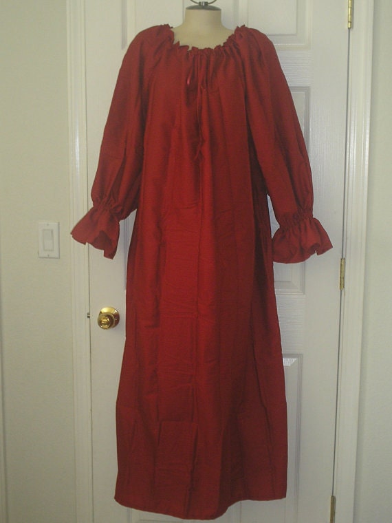 Flannel Nightgown Peasant Style Many Colors Warm and Cozy Etsy