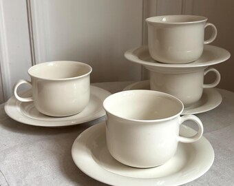 Conjunto de 4 xícaras de café Arabia Arctica, Inkeri Leivo Finlândia, xícaras e pires de porcelana escandinava vintage para café e chá.