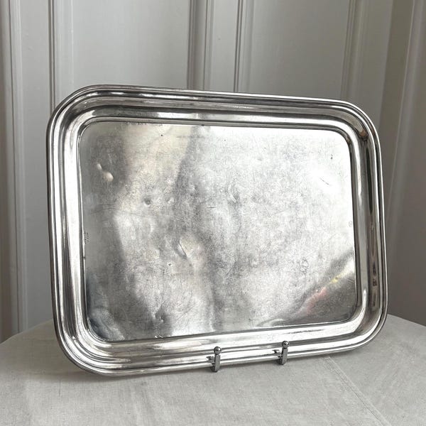 Antik GOWE Silverfat - Art Deco Tysk Dryckesbricka, Vintage Barware