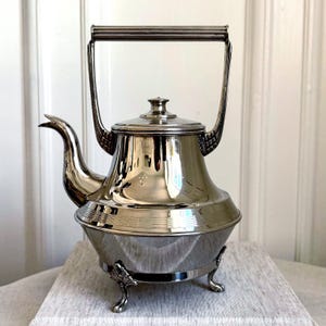 Eskilstuna Rudolf Zibell Silverpläterad Kaffekanna, Vintage Svensk Samovarstil Tekanna