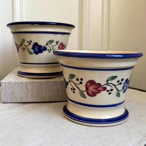 Järvsö Keramik Hallstan Arte Popular Sueco Macetero de Cerámica Set Macetas Pintadas a Mano Par de Cerámica Escandinava Vintage