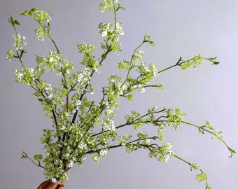 Faux Blossom Branch 40.5 in, Artificial Flower Bud Stem, Fake Leaf Branch for Vase Decor, Home & Event Floral Centerpiece