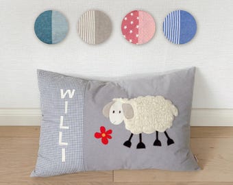 Gepersonaliseerd schaapkussen met naam | Naamkussen voor meisjes en jongens | Verjaardagscadeau | Babykamerdecoratie | Handgemaakt