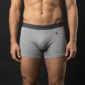 Herren Boxer Trunks 2er-Set — Schwarz und Grau, 95% Baumwolle