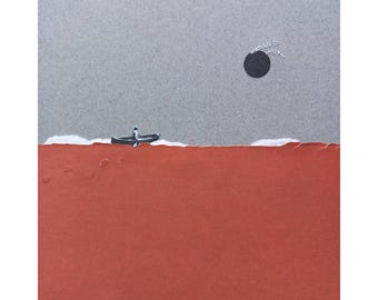 Contemporary collage art, original and unique work, minimalist, ESTELA