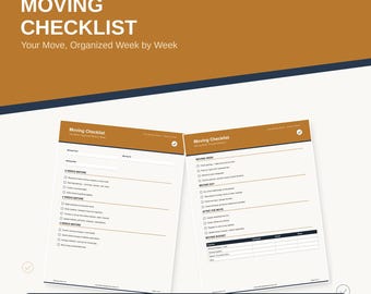 Ausfüllbare Umzugscheckliste (PDF), Wochenplaner, Budget-Tracker (Digitaler Download)