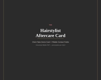 Pflegekarte für Friseure, ausfüllbare Pflegeanleitung für Haarfarben, zum Mitnehmen für Salonkunden (PDF-Download)
