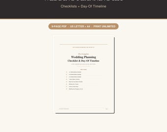 Kit completo para la planificación de bodas: listas de verificación, cronograma y lista de proveedores (descarga en PDF).
