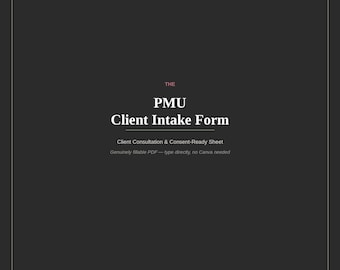 Anamnesebogen für Microblading-PMU-Kundinnen, ausfüllbares Augenbrauen-Beratungsblatt (PDF-Download)