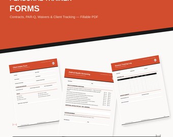 Formularpaket für Personal Trainer, ausfüllbares PDF, Kundenaufnahme, PAR-Q, Haftungsausschluss, Bewertung, Protokoll (Digitaler Download)