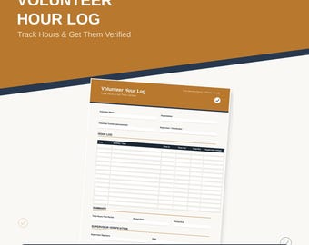 Ausfüllbares PDF-Protokoll für ehrenamtliche Stunden, Erfassung gemeinnütziger Tätigkeiten, Bestätigung durch den Vorgesetzten (Digitaler Download)