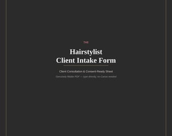 Kundenaufnahmeformular für Friseure, ausfüllbares Salon-Beratungsblatt (PDF-Download)