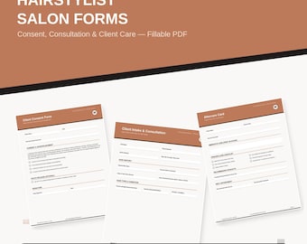 Formularpaket für Friseursalons, ausfüllbare PDF-Vorlagen (8 Formulare)