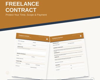 Vorlage für einen Freelance-Vertrag, ausfüllbarer PDF-Dienstleistungsvertrag (Digitaler Download)