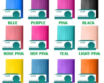 4" x 6" #0000 Color Poly Bubble Mailers, Shipping Padded Mailing Bags, Envelope Mailers, Waterproof, Self Sealing, 13 Colors Available (4x5)