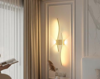 Contemporary LED Wall Sconce, Slim Linear Wall Lamp 60cm 80cm, Modern Bedroom Bedside Light, Indoor Corridor & Living Room Lighting