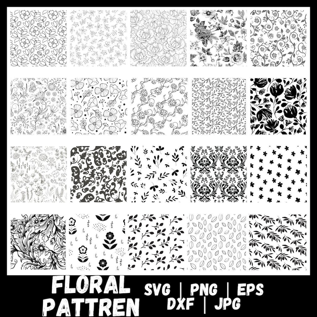 Flower Seamless Pattern SVG Bundle | Cut Files for Cricut and ...