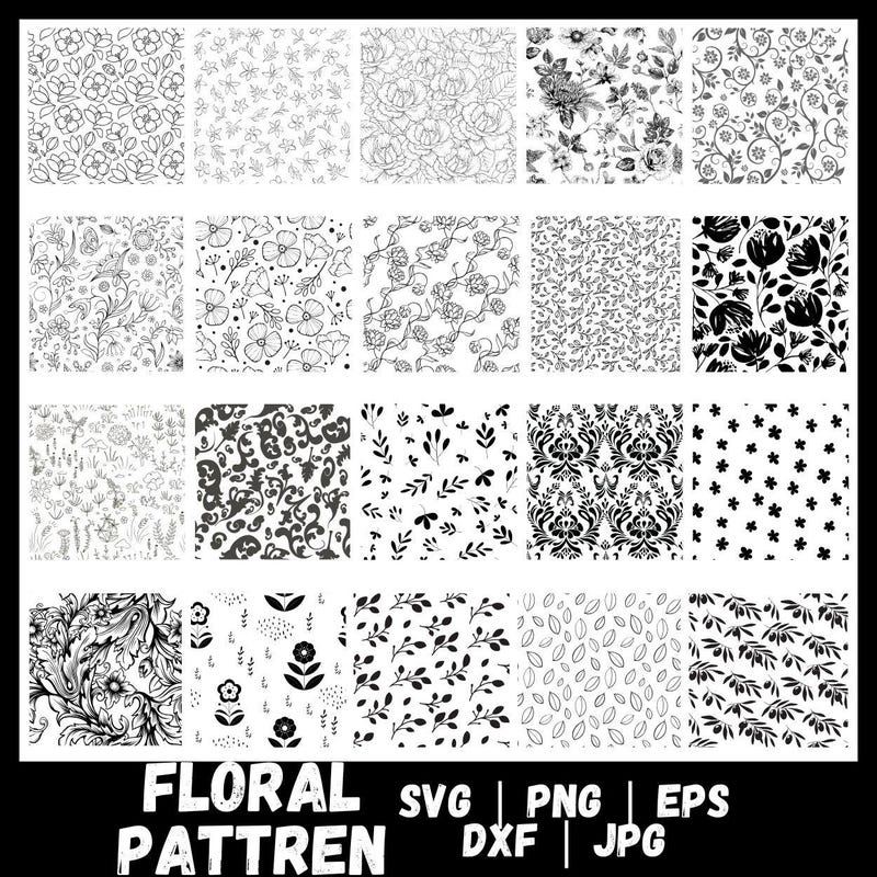 Floral Pattern Svg - Etsy