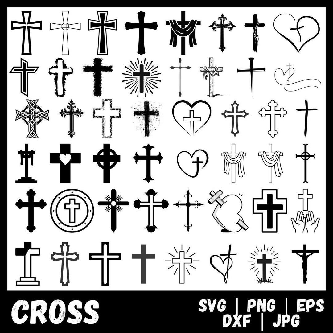Grunge Cross SVG Bundle, Religious Clipart (digital Download - Etsy