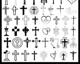 Grunge Kreuz SVG Bundle, religiöse Clipart (digitaler Download