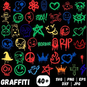 Jinx Graffiti Horror SVG Bundle, Cricut & Sublimation Designs, Graffiti T-Shirt Design PNG, Graffiti SVG Bundle