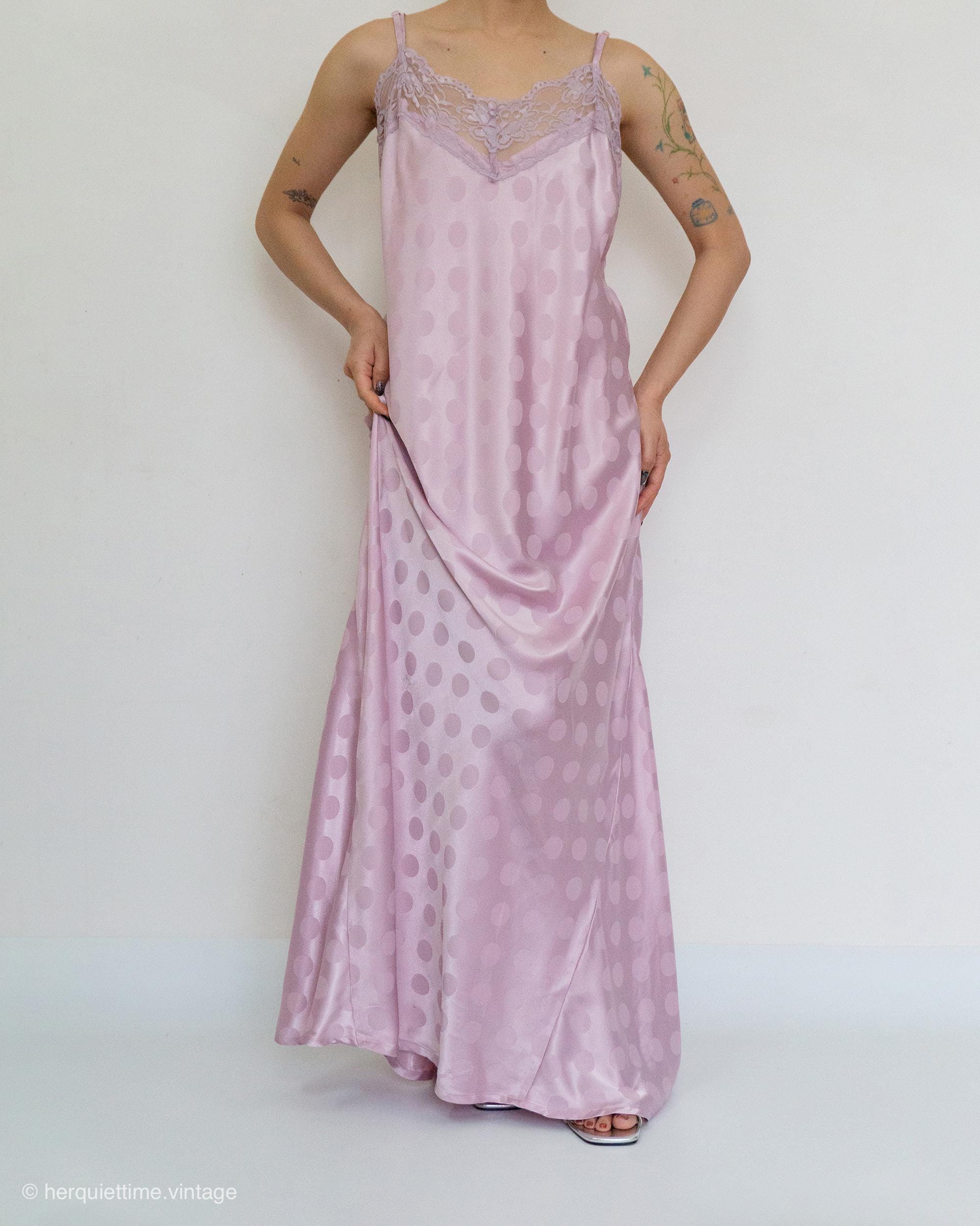 Combinaison Et Fond De Robe Vintage Dentelle Parme - Taille 48/50