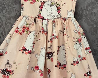 Vintage Moomin & Little My Pink Party Kleid - Lindex - Größe 3-4 Jahre (104 cm)
