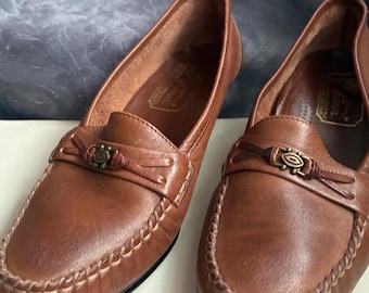 Mocasines Vainer EUR 37 Piel auténtica marrón Fabricados en Italia US 6,5/7