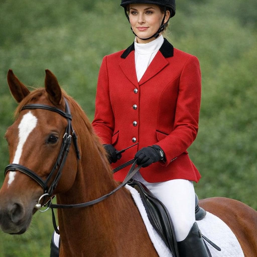 Women's Red Wool Equestrian Jacket: Riding Hunting Vintage Wool Coat ...