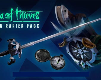 Paquete Ebon Rapier de Sea of Thieves, figura de proa de obsidiana y reloj (código para XBOX/PC)