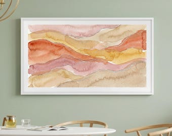 Arte para TV Samsung Frame / Paisaje abstracto en terracota y plata / Descarga 4K / Canyon Strata