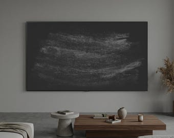 Arte lineal de atención plena Japandi en carbón oscuro y melancólico para Samsung Frame TV / Recordatorio Breathe Zen / Wabi Sabi minimalista con textura / Arte para TV en modo nocturno