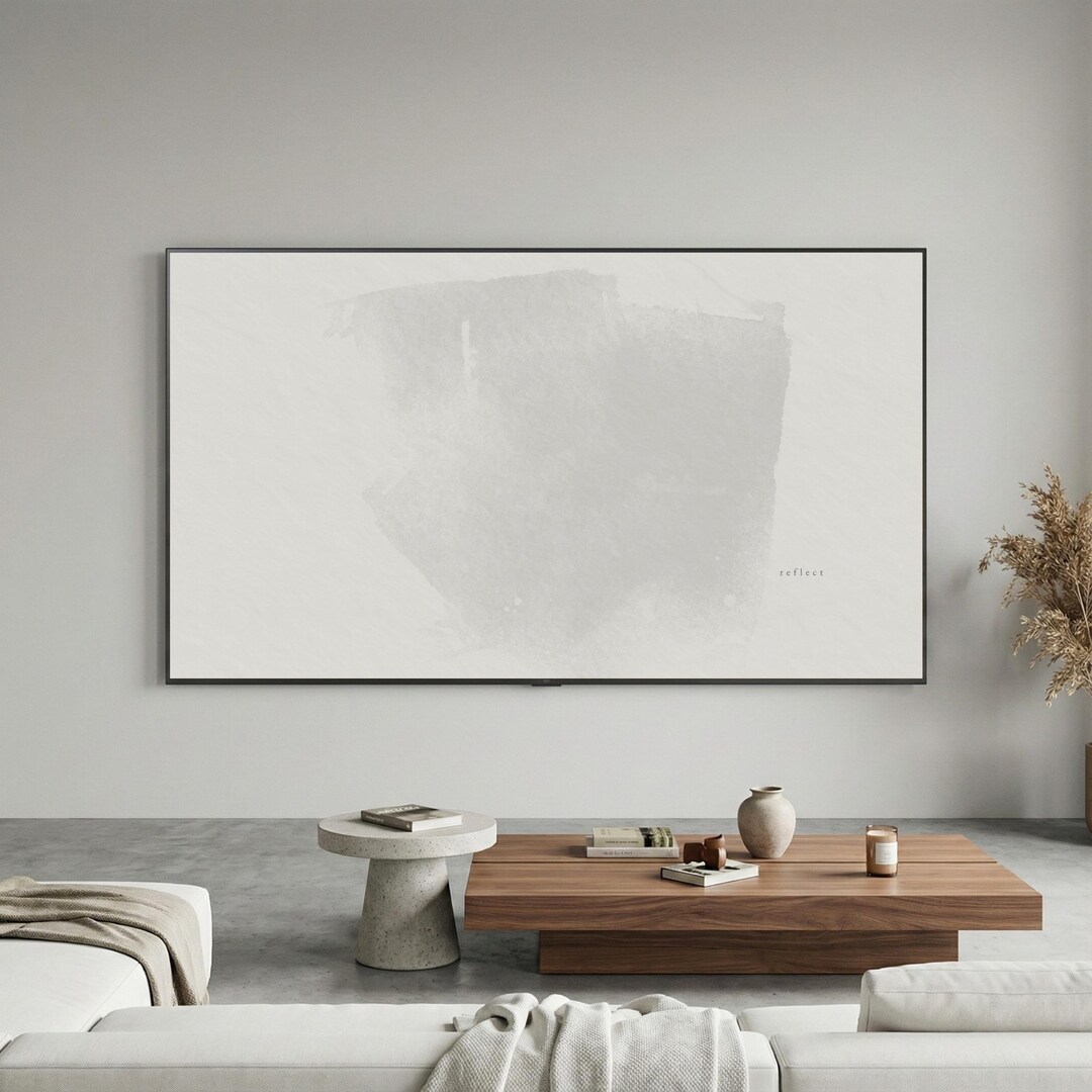 Cream Mindfulness Line Art Samsung Frame TV - Reflect Zen Reminder ...
